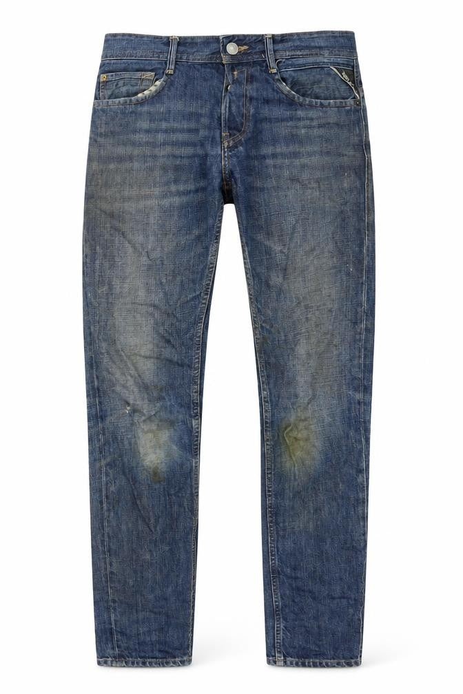Replay Men's Blue Denim Straight Jeans 28W 30L Regular Fit