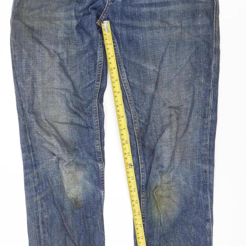 Replay Men's Blue Denim Straight Jeans 28W 30L Regular Fit