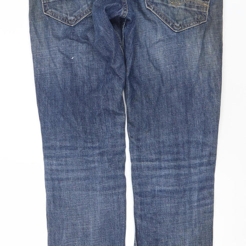 Replay Men's Blue Denim Straight Jeans 28W 30L Regular Fit