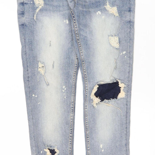 JK Attire Men’s Blue Light Wash Distressed Skinny Jeans 32R