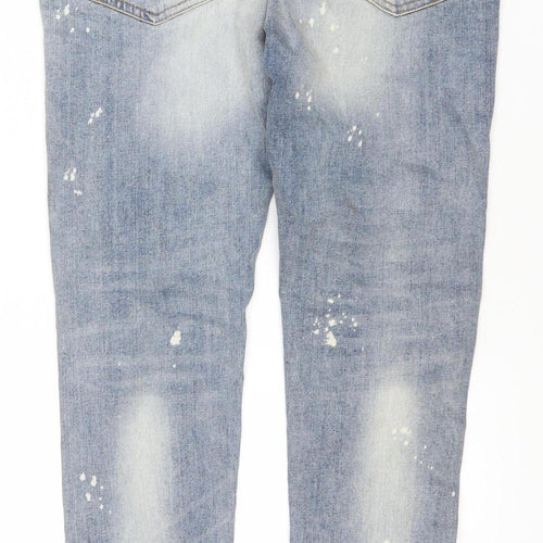 JK Attire Men’s Blue Light Wash Distressed Skinny Jeans 32R