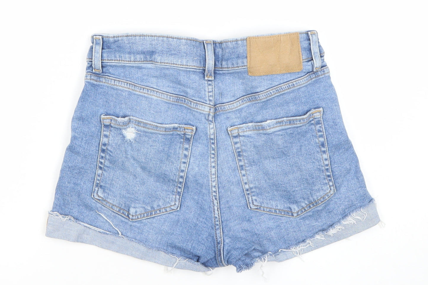 H&M Women's Blue Size 10 Cut-Off Denim Shorts Distressed Style