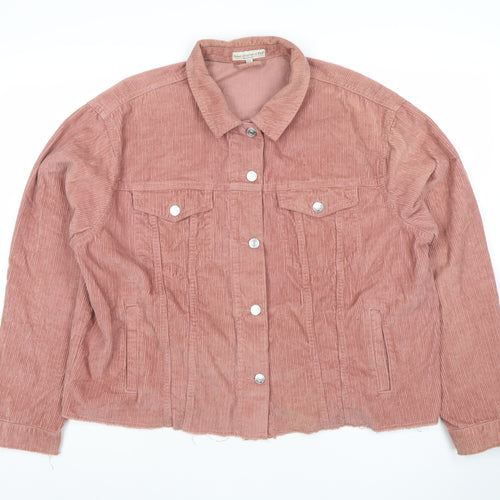 F&F Womens Pink Corduroy Button Jacket Size 16 Casual Short