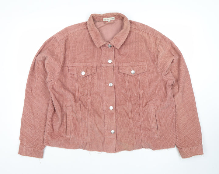 F&F Womens Pink Corduroy Button Jacket Size 16 Casual Short
