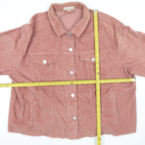 F&F Womens Pink Corduroy Button Jacket Size 16 Casual Short