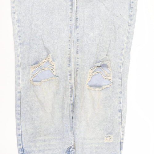 SHEIN Women’s Blue Distressed Wide-Leg Denim Jeans Size 10