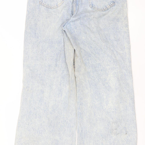SHEIN Women’s Blue Distressed Wide-Leg Denim Jeans Size 10