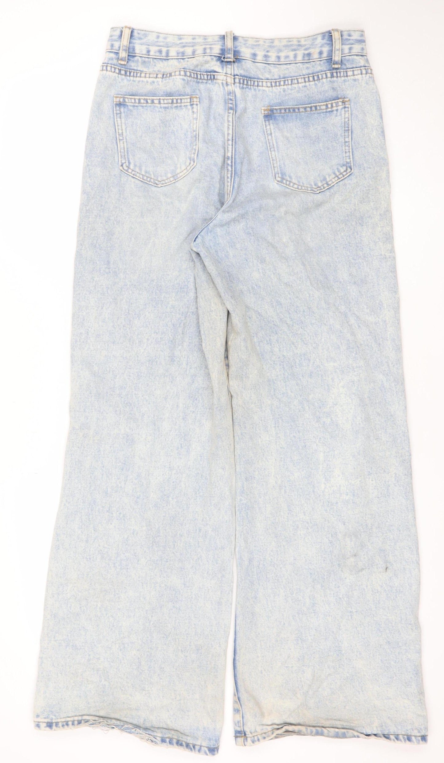 SHEIN Women’s Blue Distressed Wide-Leg Denim Jeans Size 10