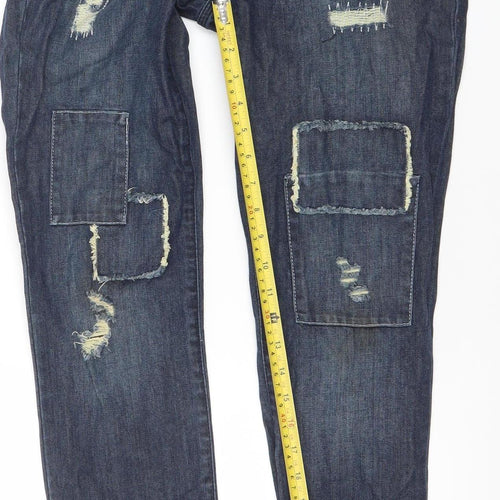 Superdry Women’s Blue Slim Fit Distressed Denim Jeans W28 L32