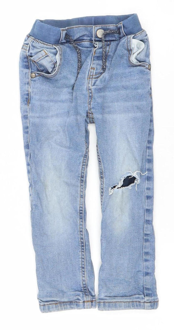 Next Boys Blue Regular Fit Drawstring Denim Jeans 3 Years