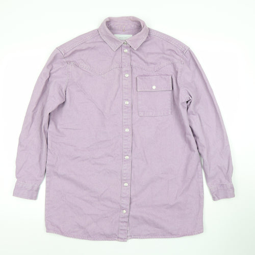 Noisy May Women's Purple Cotton Denim Shacket XS