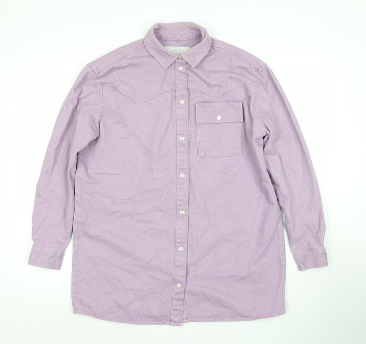 Noisy May Women's Purple Cotton Denim Shacket XS