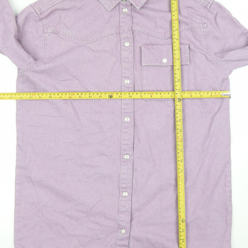 Noisy May Women's Purple Cotton Denim Shacket XS