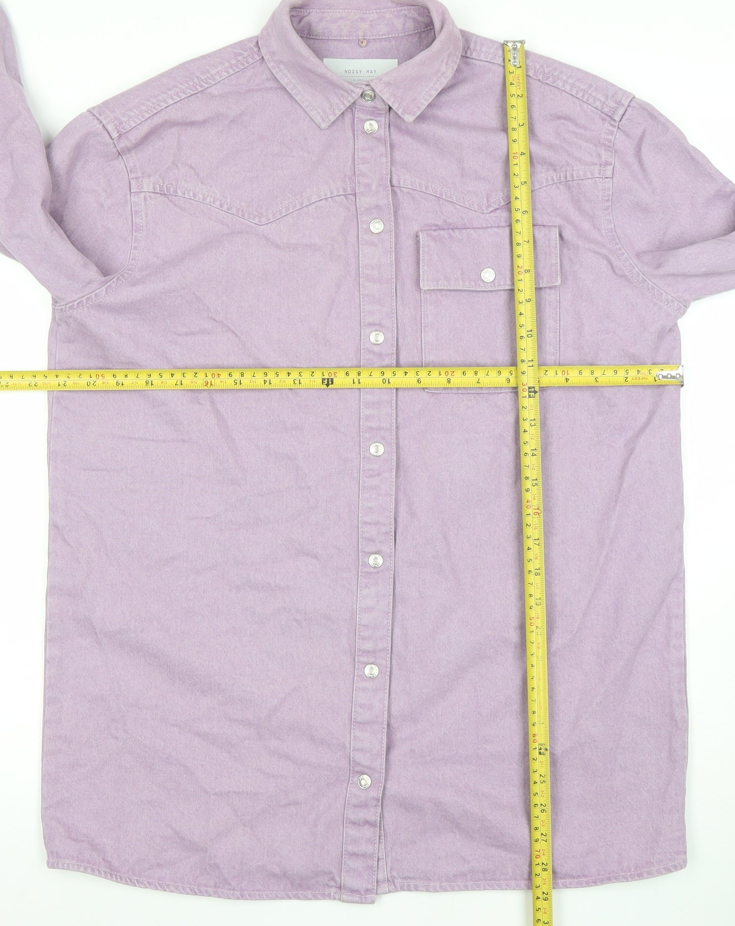Noisy May Women's Purple Cotton Denim Shacket XS