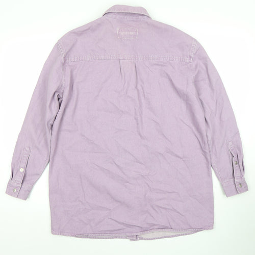 Noisy May Women's Purple Cotton Denim Shacket XS