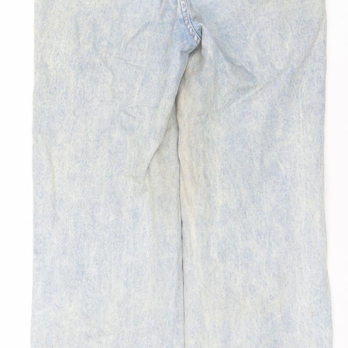 SHEIN Womens Blue Distressed Straight Leg Denim Jeans Size 10