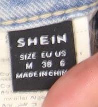 SHEIN Womens Blue Distressed Straight Leg Denim Jeans Size 10