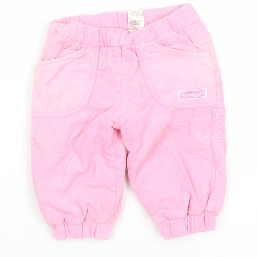 Asdale Pink Corduroy Jogger Trousers 3-6 Months Unisex Baby Cotton