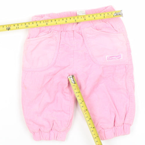 Asdale Pink Corduroy Jogger Trousers 3-6 Months Unisex Baby Cotton