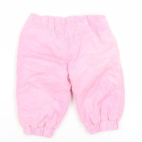 Asdale Pink Corduroy Jogger Trousers 3-6 Months Unisex Baby Cotton