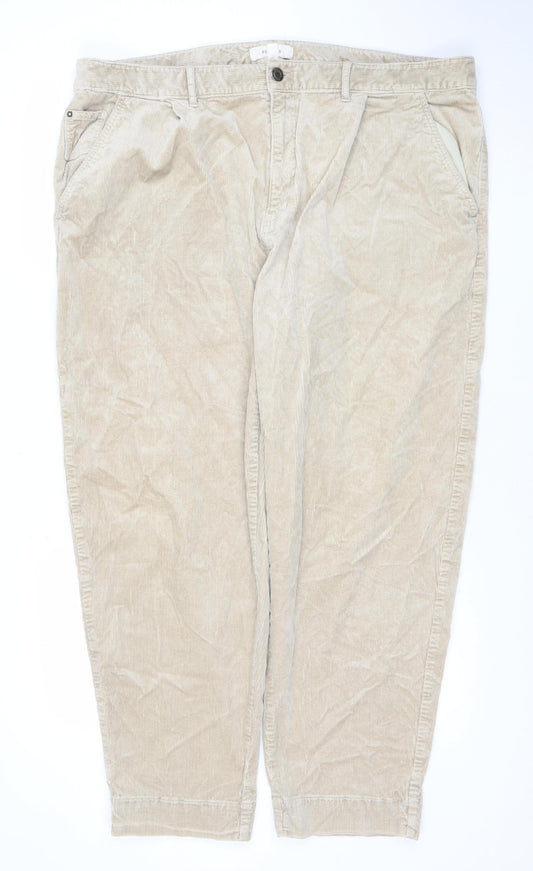 Marks and Spencer Women's Beige Corduroy Chino Trousers Size 22