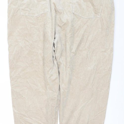Marks and Spencer Women's Beige Corduroy Chino Trousers Size 22