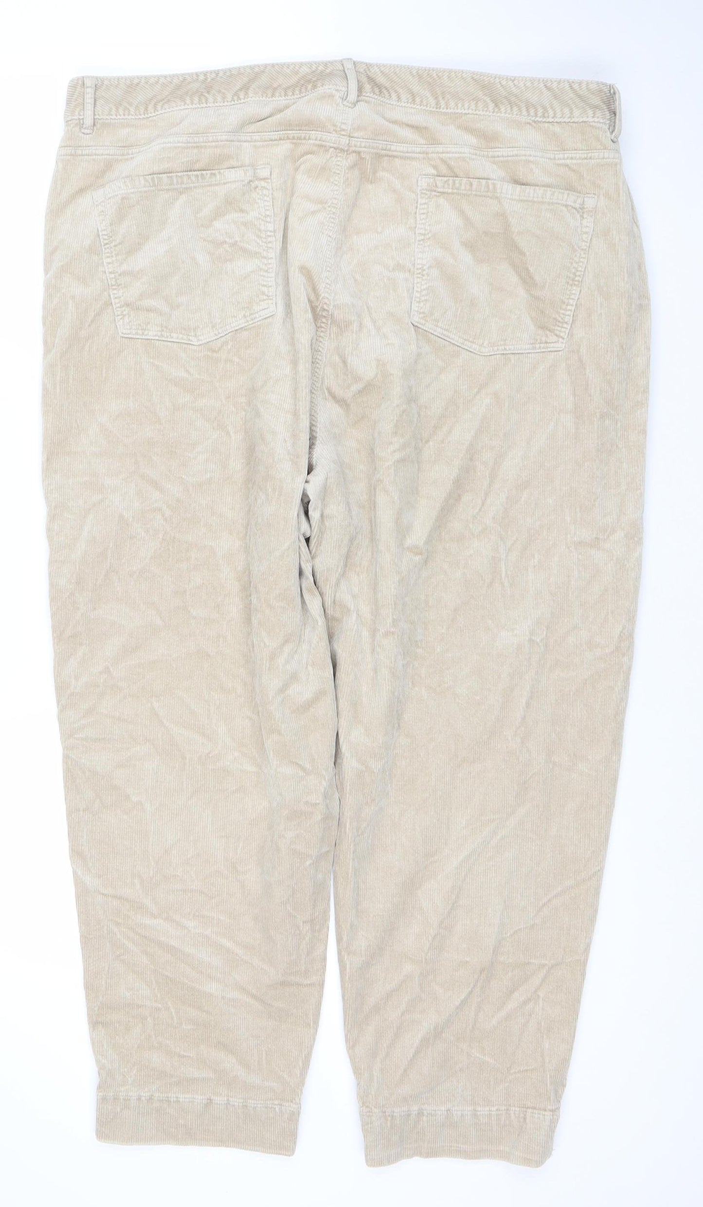 Marks and Spencer Women's Beige Corduroy Chino Trousers Size 22