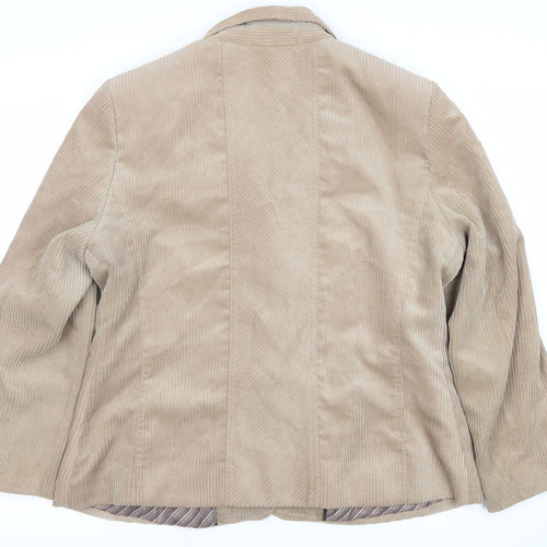Klass Collection Women Beige Corduroy Blazer Jacket Size 16