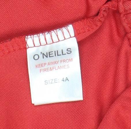 O’Neills Boys Red Athletic Sports Shorts 4 Years Polyester Elastic Waist