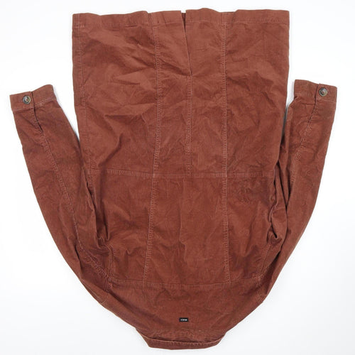 RVCA Women’s Brown Corduroy Overcoat Size 12 Button Long Jacket