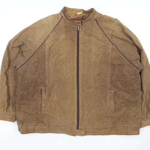 Top Lady Brown Corduroy Bomber Jacket Womens Size 20 Lined Zip Casual
