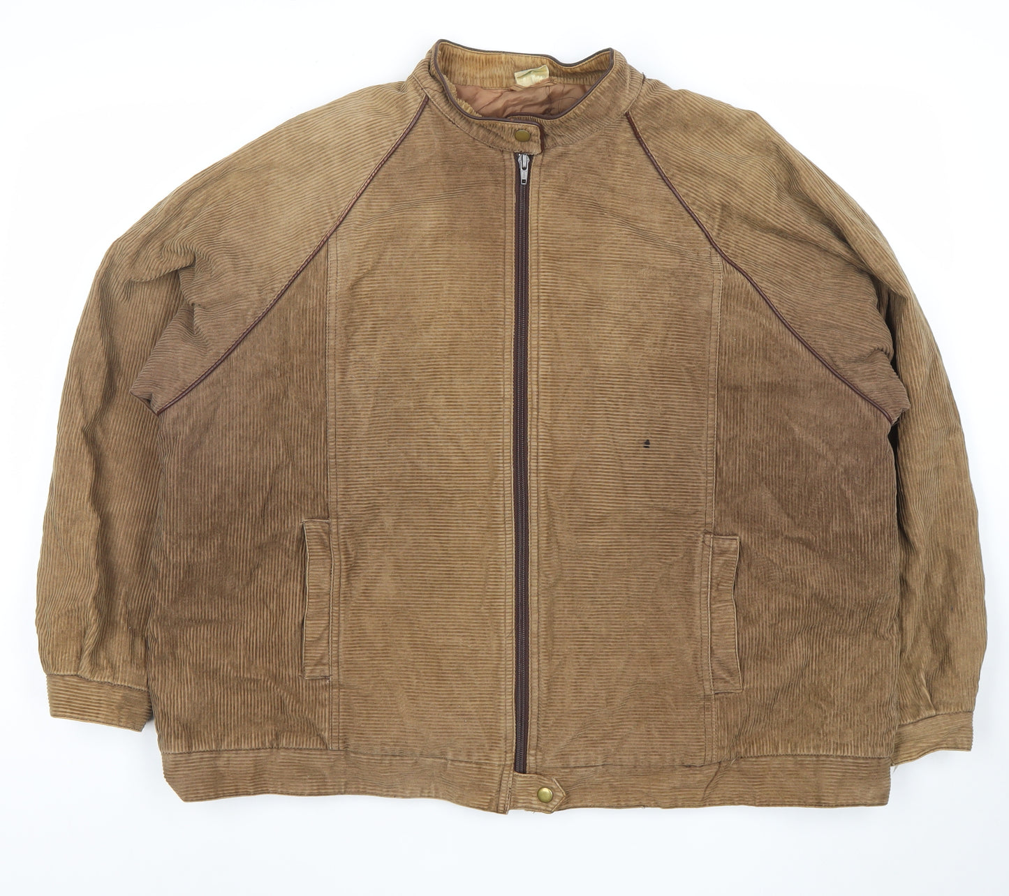 Top Lady Brown Corduroy Bomber Jacket Womens Size 20 Lined Zip Casual