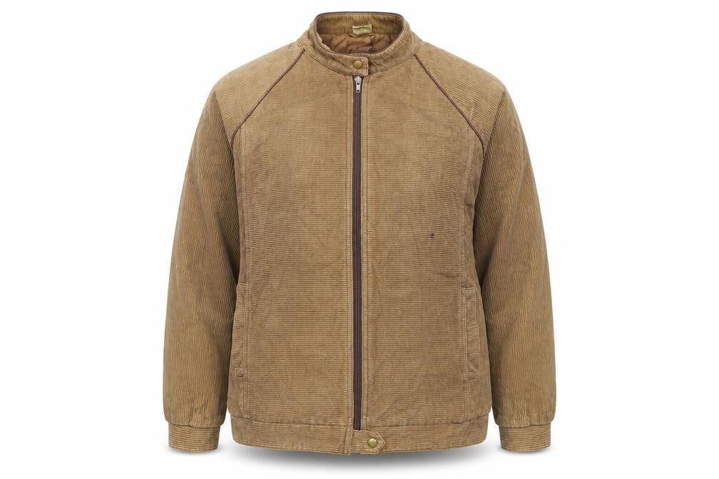 Top Lady Brown Corduroy Bomber Jacket Womens Size 20 Lined Zip Casual