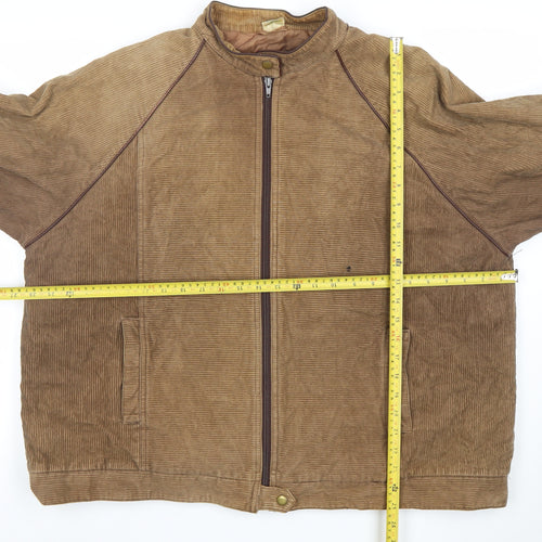 Top Lady Brown Corduroy Bomber Jacket Womens Size 20 Lined Zip Casual