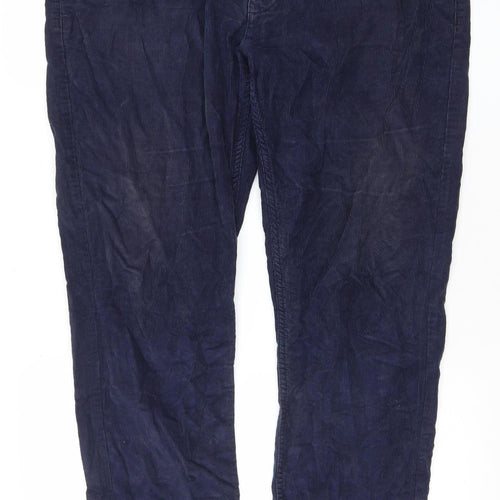 Crew Clothing Co. Men's Blue Corduroy Regular Fit 36in Trousers