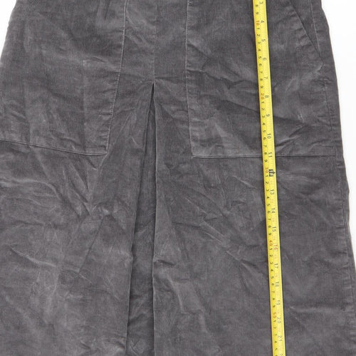 Cotton Traders Women’s Grey Corduroy Cargo Midi Skirt Size 12