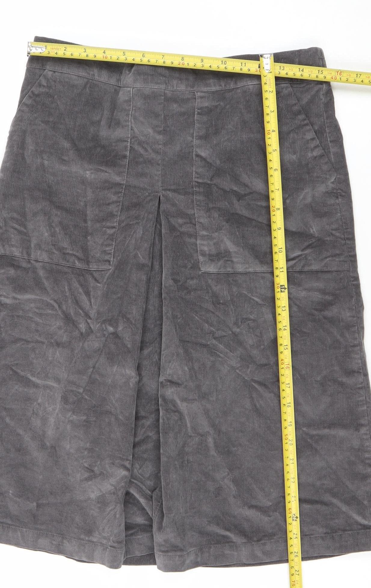 Cotton Traders Women’s Grey Corduroy Cargo Midi Skirt Size 12