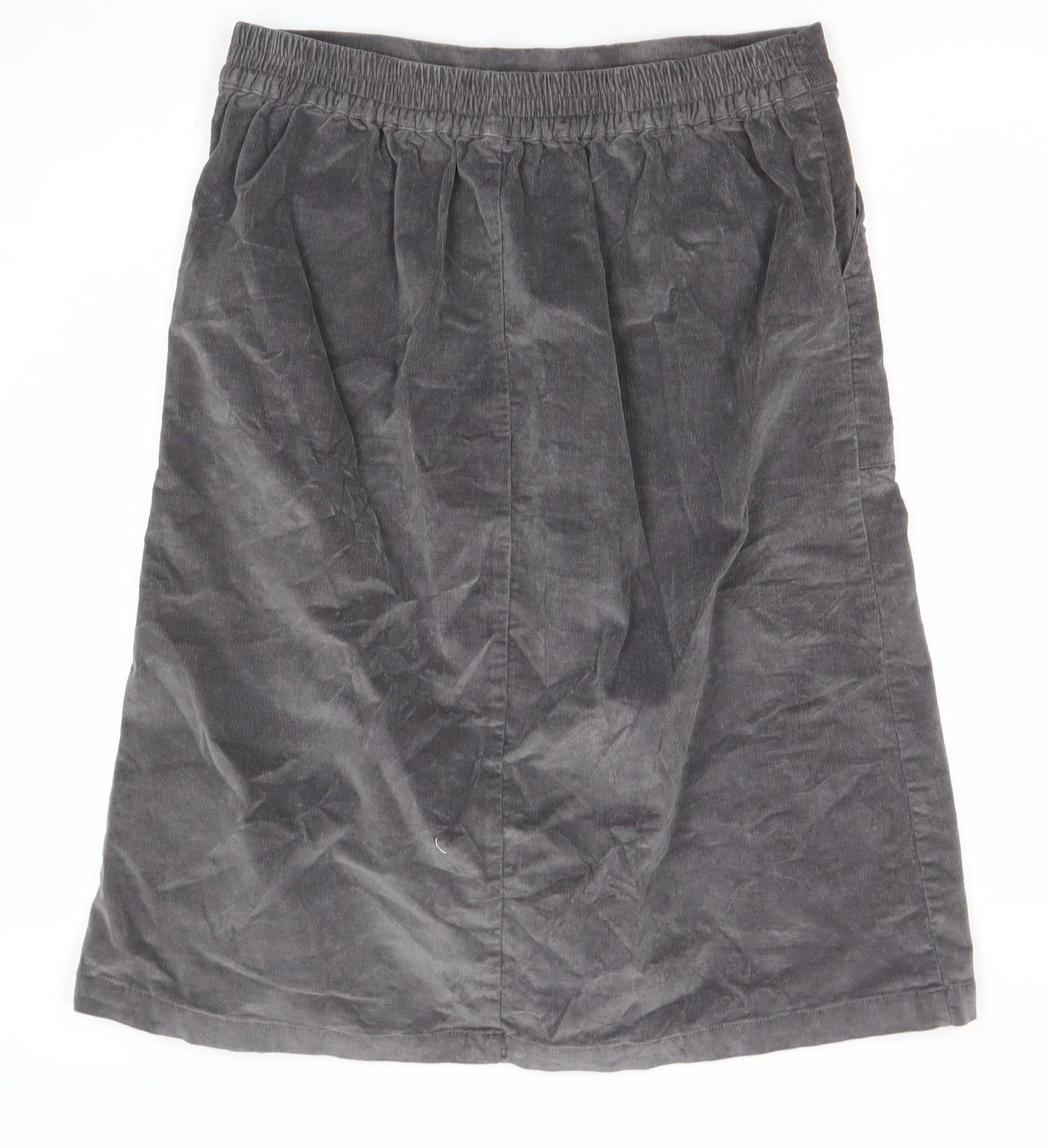 Cotton Traders Women’s Grey Corduroy Cargo Midi Skirt Size 12