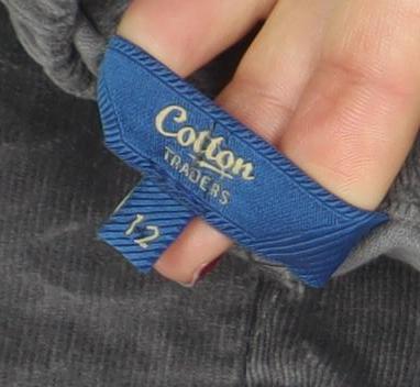 Cotton Traders Women’s Grey Corduroy Cargo Midi Skirt Size 12