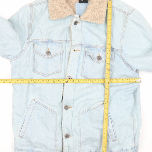 Clime-It Brothers Womens Blue L Denim Sherpa Lined Jacket