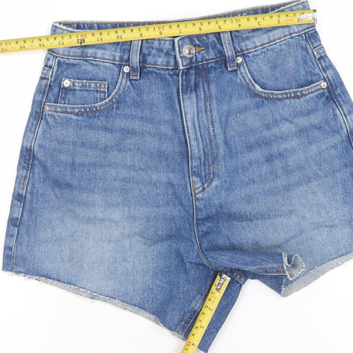 Marks and Spencer Womens Blue Size 8 Cut-Off Denim Shorts