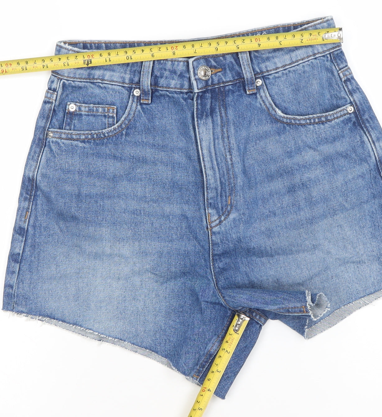 Marks and Spencer Womens Blue Size 8 Cut-Off Denim Shorts