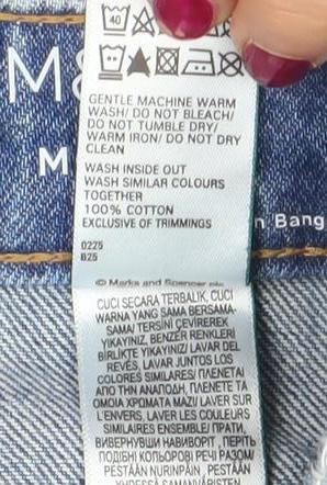 Marks and Spencer Womens Blue Size 8 Cut-Off Denim Shorts
