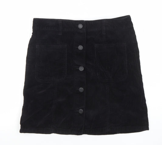 Next Women’s Black Corduroy A-Line Skirt Size 10