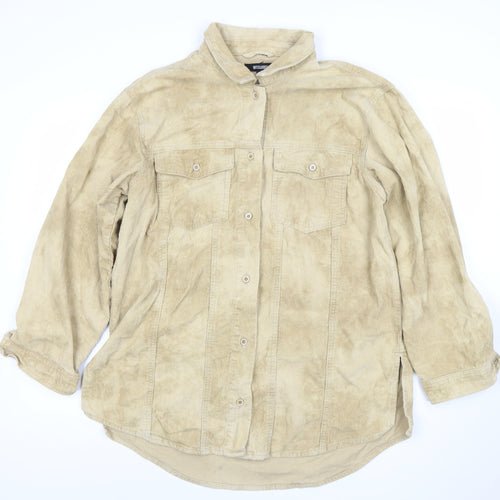Missguided Women Beige Corduroy Overshirt Jacket UK14