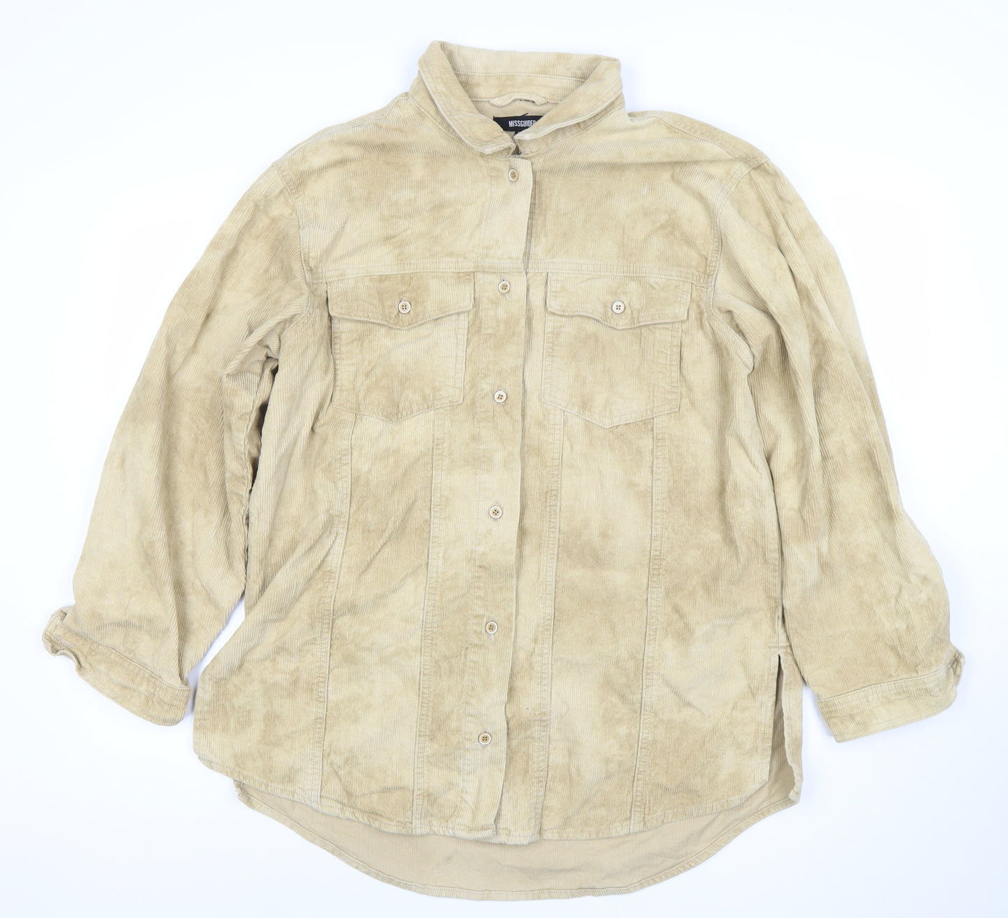 Missguided Women Beige Corduroy Overshirt Jacket UK14