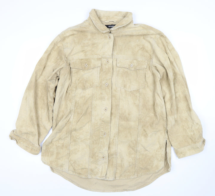 Missguided Women Beige Corduroy Overshirt Jacket UK14