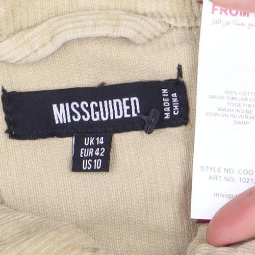Missguided Women Beige Corduroy Overshirt Jacket UK14