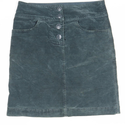 Fat Face Womens Green Knee Length Corduroy Pencil Skirt Size S