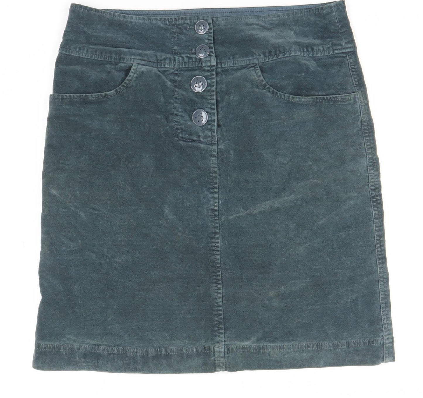 Fat Face Womens Green Knee Length Corduroy Pencil Skirt Size S